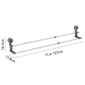 Adjustable Towel Rack with Suction Cup-Double Racks Long Style