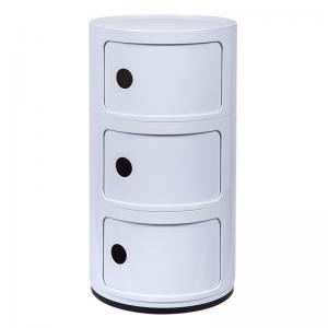 Plastic Round Bedside Storage Cabinet