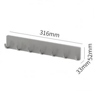 Wall Mounted  Punch Free  Rack with  7 Hooks